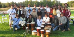 team group shot with drums