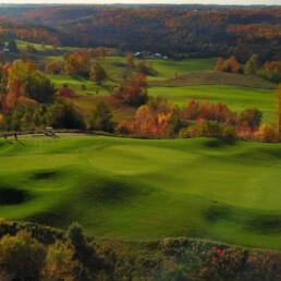 fall golf course aerial view